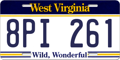 WV license plate 8PI261