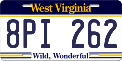 WV license plate 8PI262