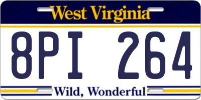 WV license plate 8PI264