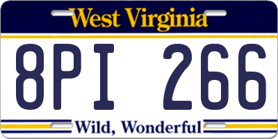 WV license plate 8PI266
