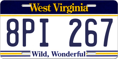 WV license plate 8PI267