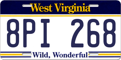 WV license plate 8PI268