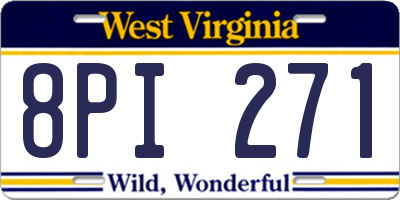 WV license plate 8PI271