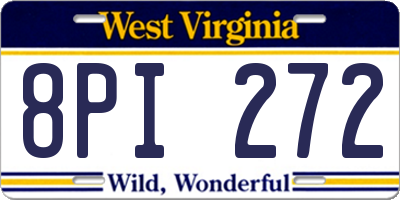 WV license plate 8PI272