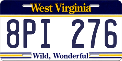 WV license plate 8PI276