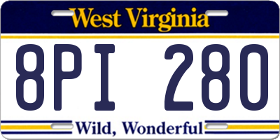 WV license plate 8PI280