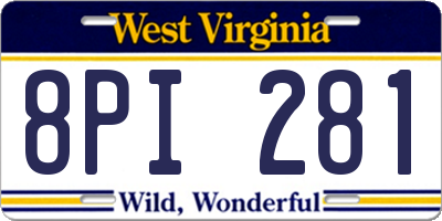 WV license plate 8PI281