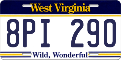 WV license plate 8PI290