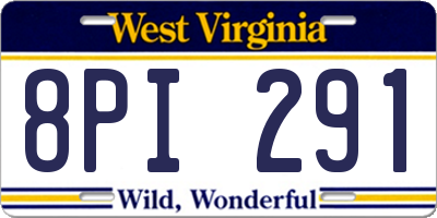 WV license plate 8PI291