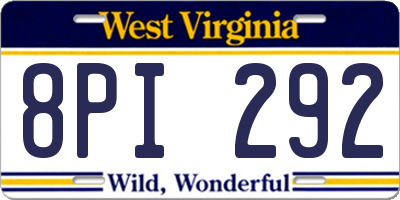 WV license plate 8PI292
