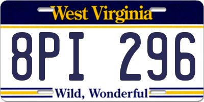WV license plate 8PI296