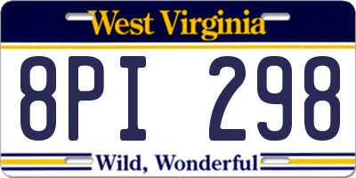 WV license plate 8PI298