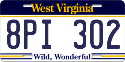 WV license plate 8PI302