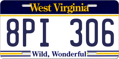 WV license plate 8PI306