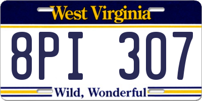 WV license plate 8PI307