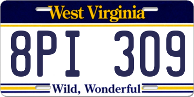 WV license plate 8PI309