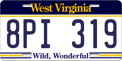 WV license plate 8PI319