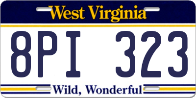 WV license plate 8PI323