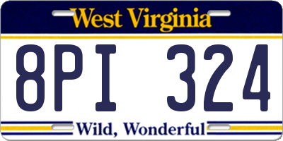 WV license plate 8PI324
