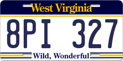 WV license plate 8PI327