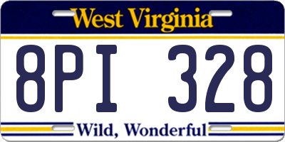 WV license plate 8PI328