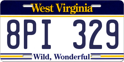 WV license plate 8PI329