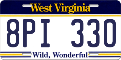 WV license plate 8PI330