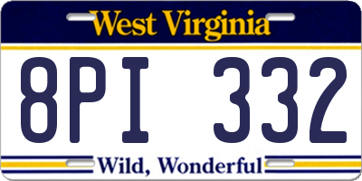 WV license plate 8PI332