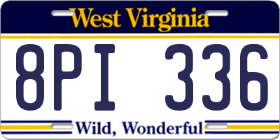 WV license plate 8PI336