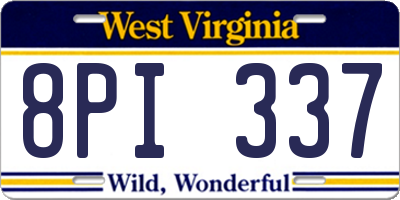 WV license plate 8PI337
