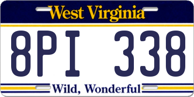WV license plate 8PI338