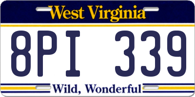 WV license plate 8PI339