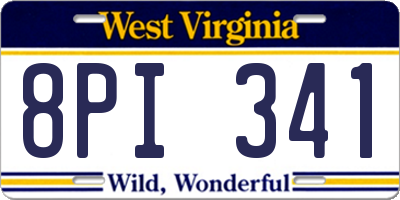WV license plate 8PI341