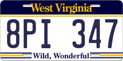 WV license plate 8PI347