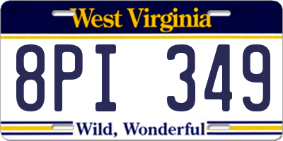 WV license plate 8PI349