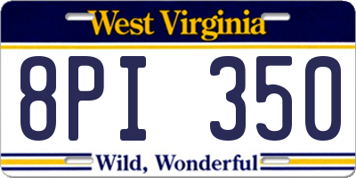 WV license plate 8PI350