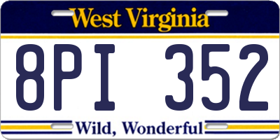 WV license plate 8PI352