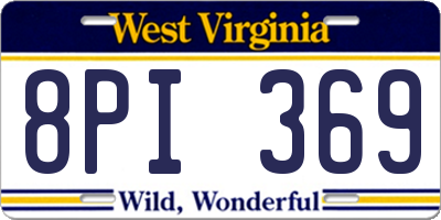 WV license plate 8PI369