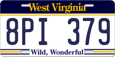WV license plate 8PI379