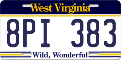 WV license plate 8PI383