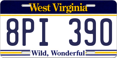 WV license plate 8PI390