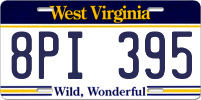 WV license plate 8PI395