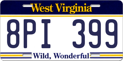 WV license plate 8PI399