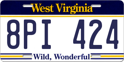 WV license plate 8PI424