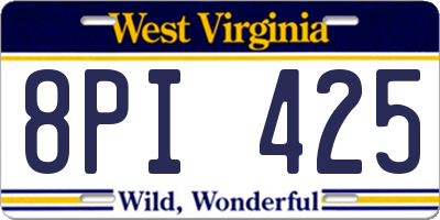 WV license plate 8PI425