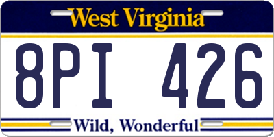 WV license plate 8PI426