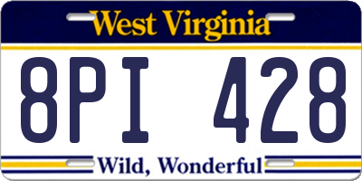 WV license plate 8PI428