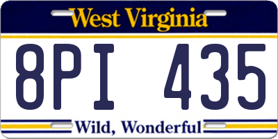 WV license plate 8PI435