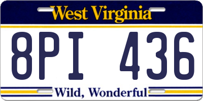 WV license plate 8PI436