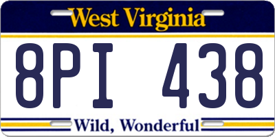 WV license plate 8PI438